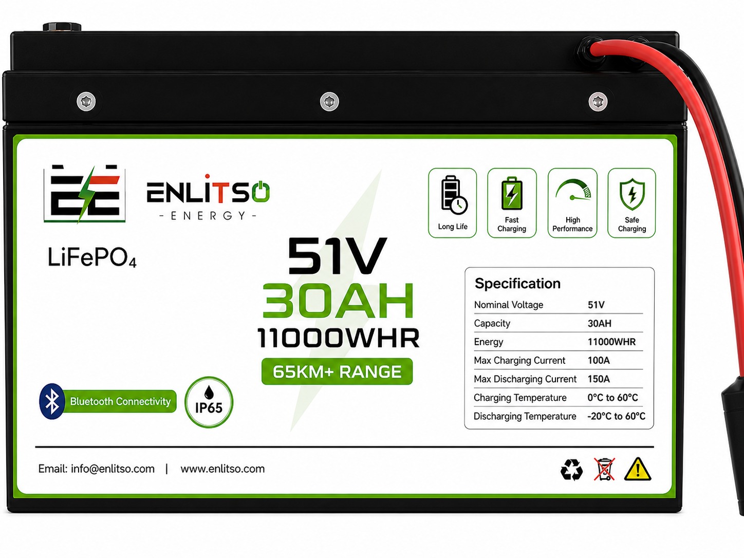 51V 30Ah LiFePO4 Smart Battery